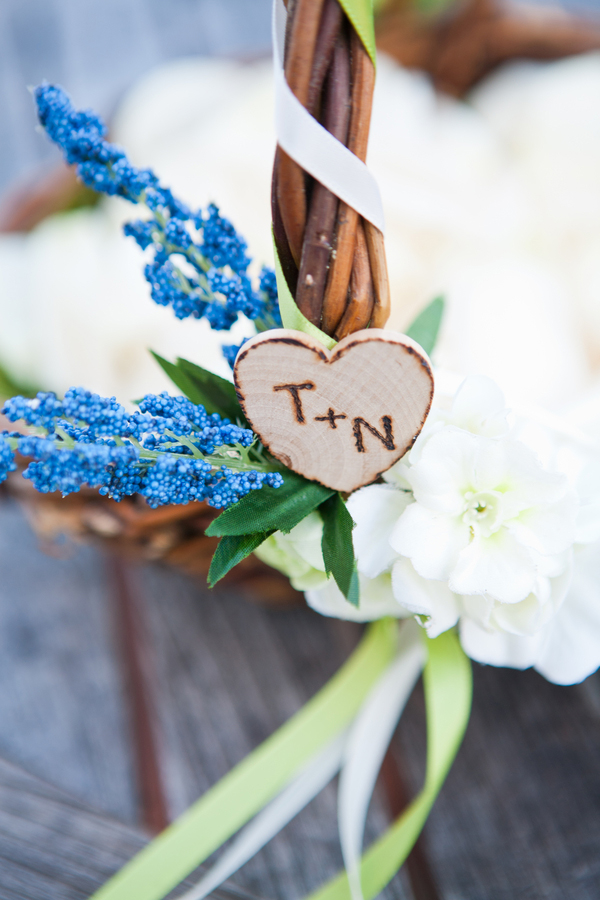 Letter filled with flowers wedding