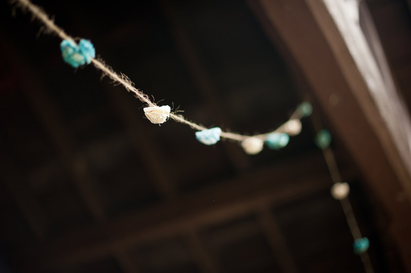 diyblueyellowweddinggarland Bethany's mother and father both got their 