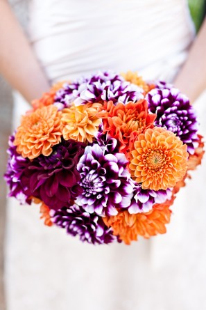 offbeat-diy-spring-inspired-california-wedding-puprle-orange-dahlia-bouquet