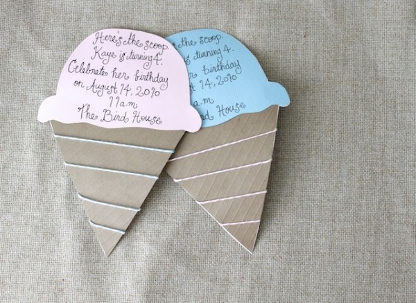 Ice Cream Cone Invitations