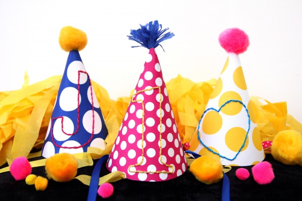 DIY Embroidered Party Hats Tutorial
