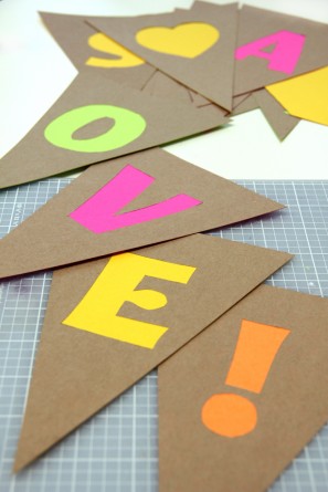 DIY Neon Cut Out Bunting