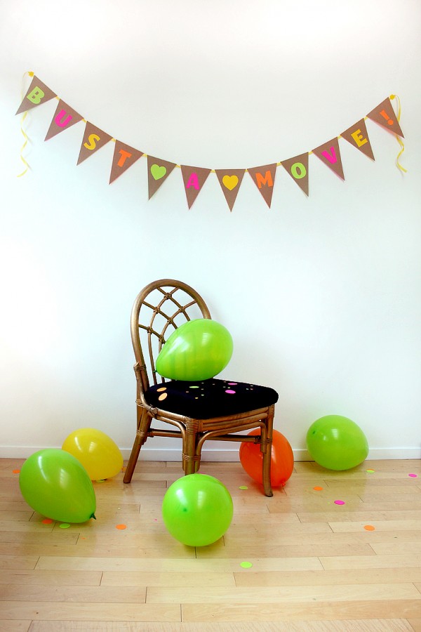 DIY Neon and Kraft Bunting