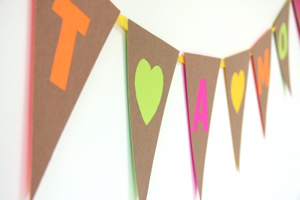 DIY Neon and Kraft Cut Out Bunting