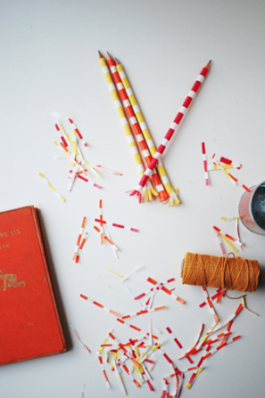 DIY Striped Paper Pencils DIY Striped Paper Pencils