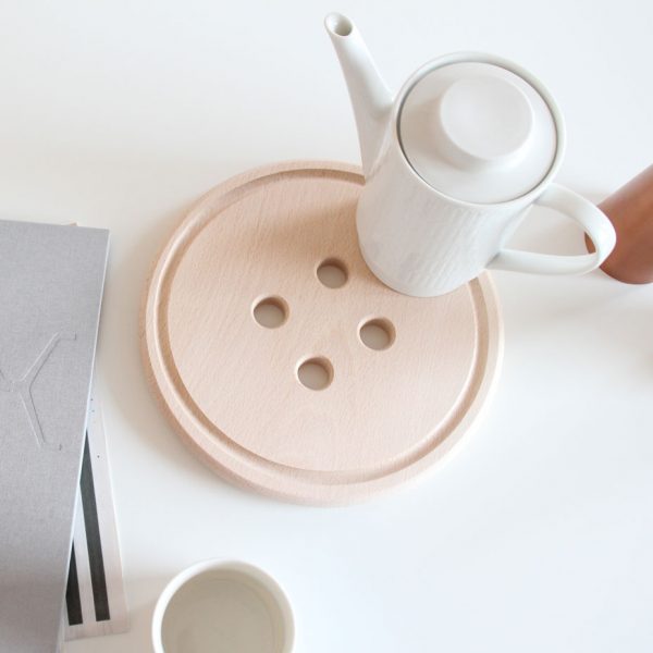 Button Wood Trivet