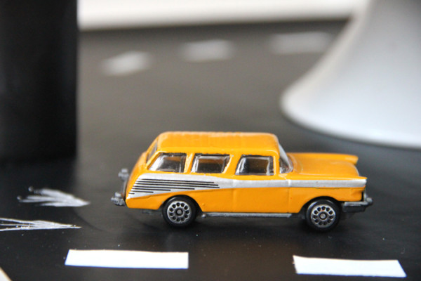 Vintage Car Tablescape with Toy Cars Vintage Car Tablescape with Toy Cars