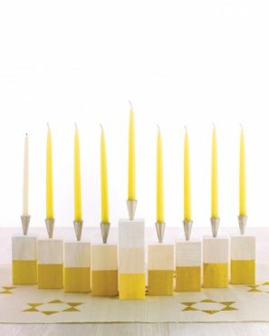 DIY Color Blocked Wooden Menorah