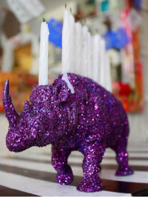 DIY Glitter Animal Menorah