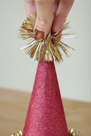 Tinsel Topped Party Hats Tinsel Topped Party Hats