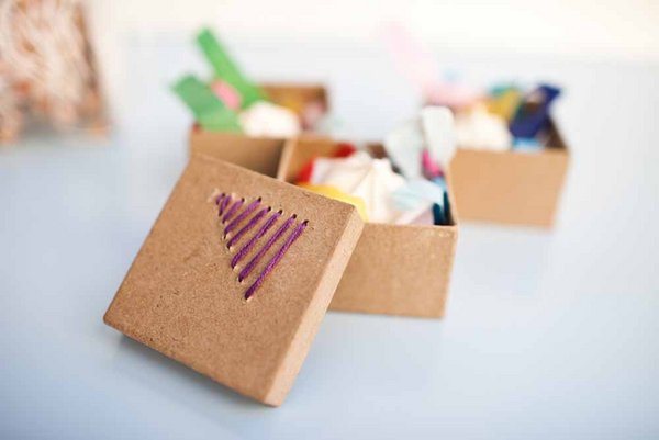 DIY Embroidered Favor Boxes