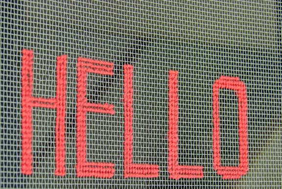 DIY Embroidered Screen Door