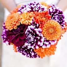 offbeat-diy-spring-inspired-california-wedding-puprle-orange-dahlia-bouquet-297x445