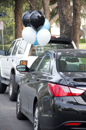 Birthday Balloons on a Car