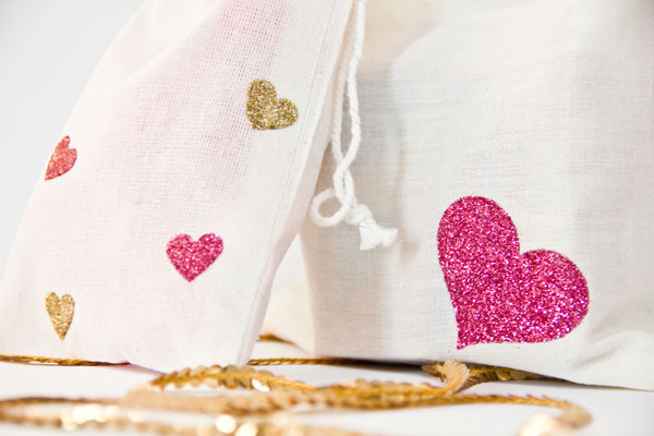 Freezer Paper Stencil Glitter Hearts