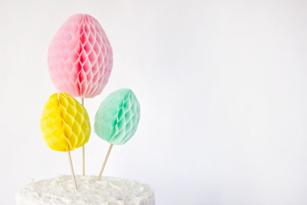 DIY Easter Egg Honeycomb Cake Topper