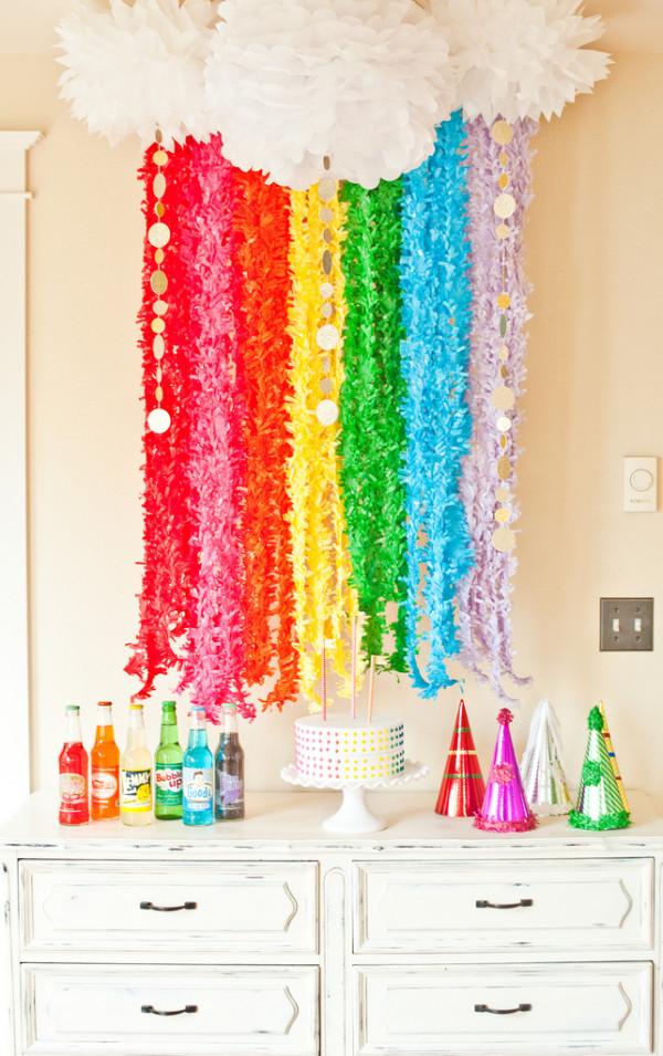 Rainbow Garland Backdrop