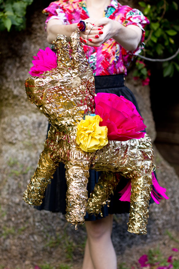 DIY Gilded Donkey Pinata