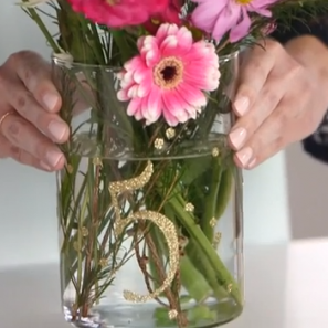 DIY Glitter Table Number Vases