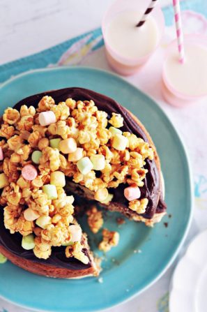 Popcorn Topped Cake