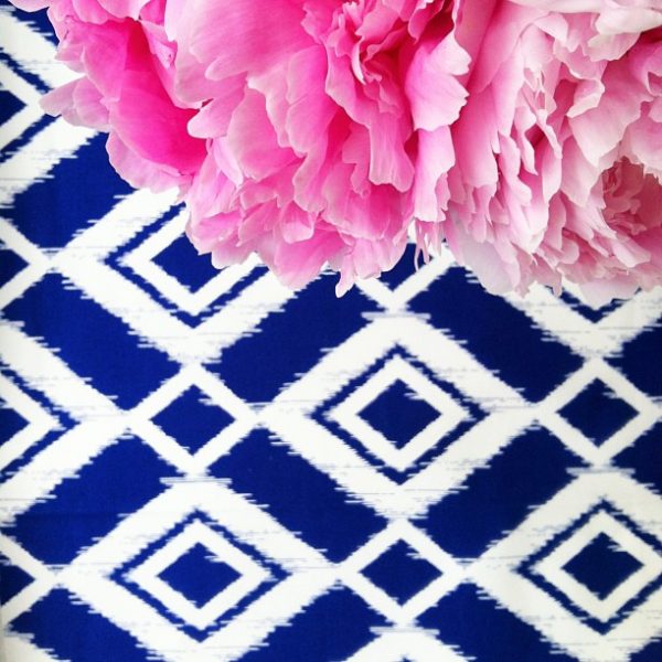 Peonies and Ikat