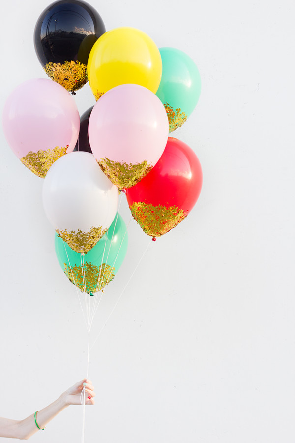 DIY Confetti mergulhado Balões