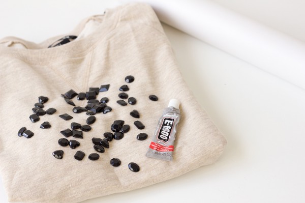 DIY Jeweled Heart Sweatshirt