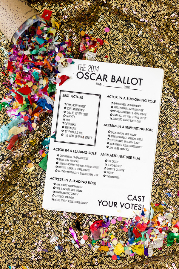 Ingyenes Nyomtatható 2014 Oscar Ballot