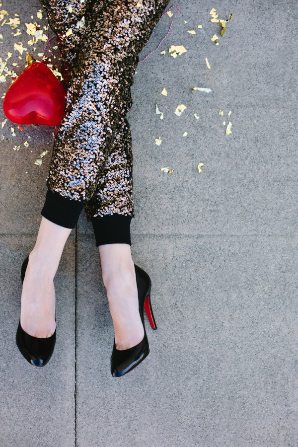 Sequins and Heart Balloons