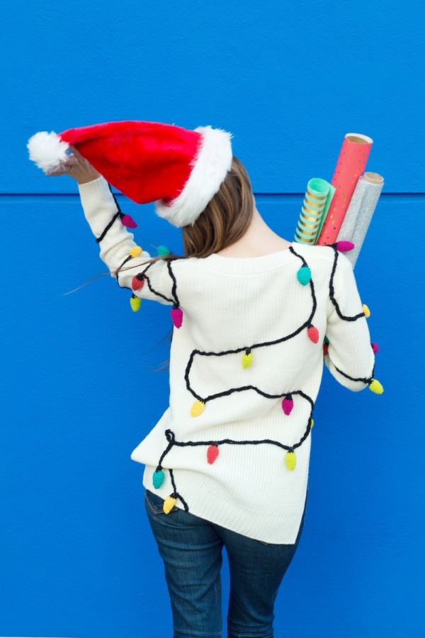 DIY Christmas Lights Sweater | studiodiy.com