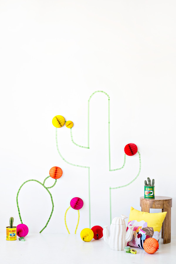 DIY Washi Tape Cactus Wall Art